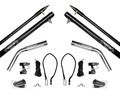 Complete Outrigger Set With 4.5m Fibreglass Poles 15ft Stainless Rigging