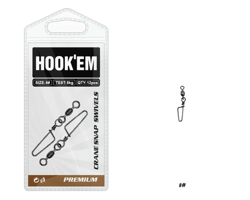 Hook Em Crane Snap Swivel Size Four Zero 135Kg Rating 7 Pack Australian Made – view 2