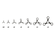 Rolling Swivel 10Lb Black Nickel Coated Rating 12Kg Pack Of 30
