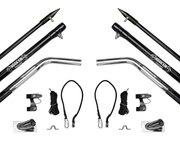 Complete Outrigger Set With 4.5m Fibreglass Poles 15ft Stainless Rigging