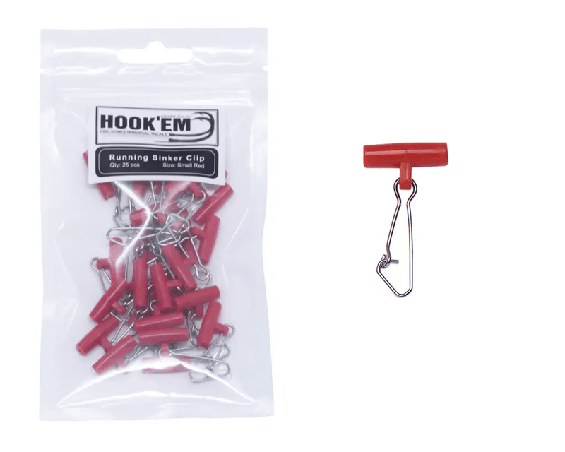Hook Em Easy Rig Clip Small Red 25 Pack Rigging Accessory
