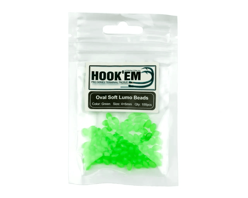Green Lumo Soft Beads 10x15mm Large Hole 50 Pack