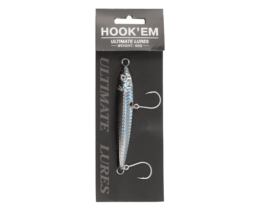 Hook Em 40 Gram Lead Weighted Lure Silver Australian Made Fishing Lure – view 1