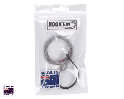 Hook Em Shark Rig X Double Hook - Xlb X x X Stainless COLOUR Coated Wire Trace – view 1
