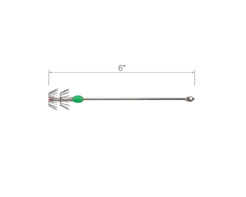 Australian Made 6 Inch Squid Jig With Glow Bead Metal Lure 10 Pack