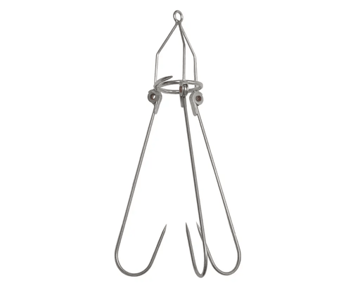 Hook Em Large Cliff Gaff - 3 x 6mm Hooks on Ring - WA Style - Stainless Steel