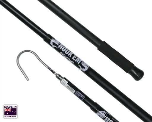 Hook Em Telescopic Boat Hook - Interchangeable Round8 x 85mm Stainless Steel Head (No Point - Rounded End) - 2.0m Extends to