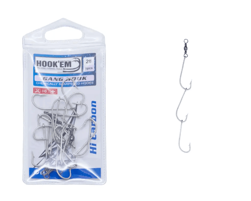 Hook Em Gang Hooks X# - Includes Swivel - Pre Pack - X Per Pack
