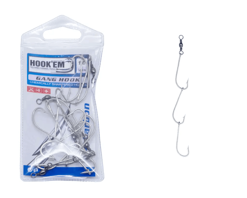 Hook Em Gang Hooks X - Includes Swivel - Pre Pack - X Per Pack