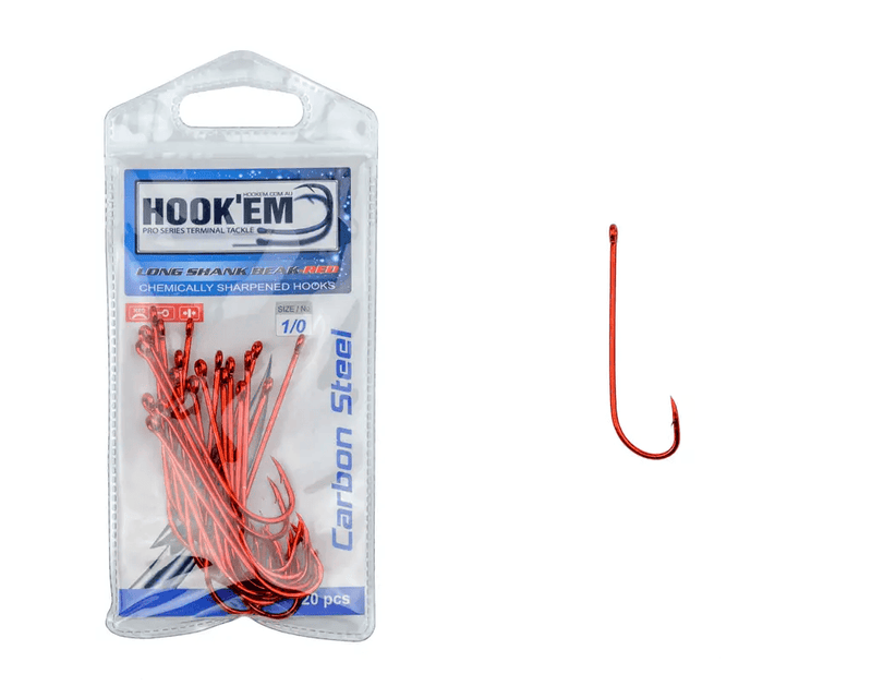 Hook Em Long Shank COLOUR X Hooks - Pre Pack - X Per Pack