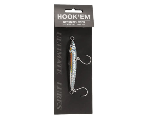 Hook Em Australian Made Metal Lead Weighted Lure 40g Blue – view 1