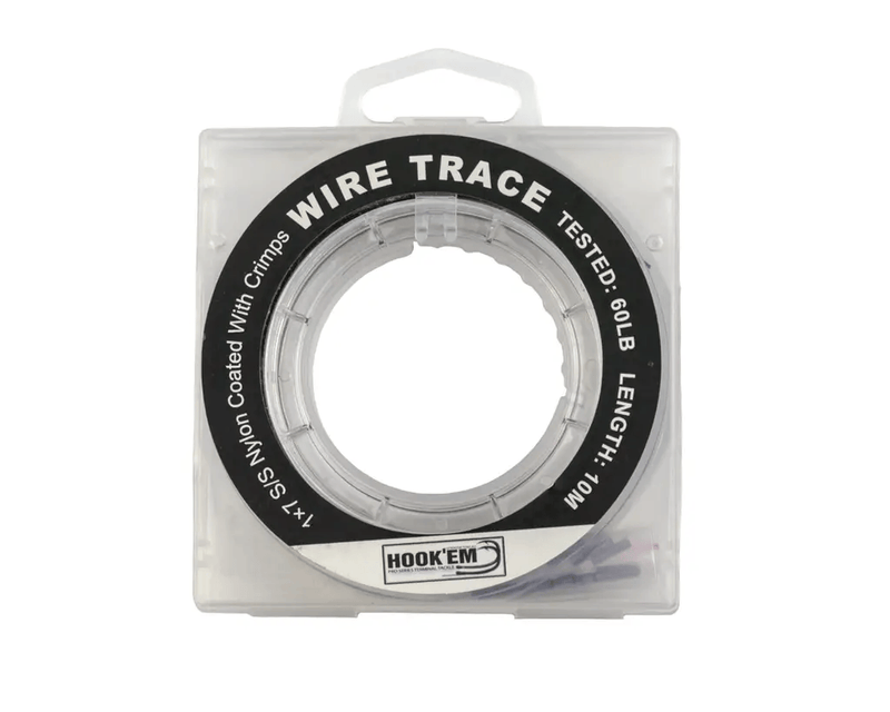 Hook Em Australian Made Wire Trace 60lb 1x7 Stainless Black Coated Wire 10m
