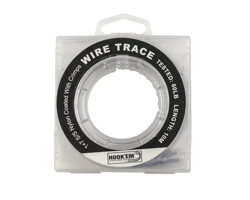 Hook Em Australian Made Wire Trace 60lb 1x7 Stainless Black Coated Wire 10m