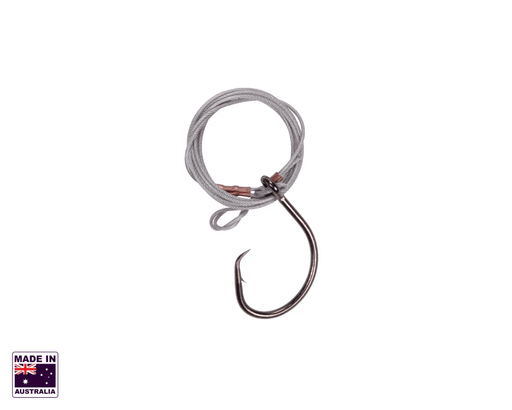Hook Em Shark Rig X Single Hook - Xlb X x X Stainless COLOUR Coated Wire Trace – view 2