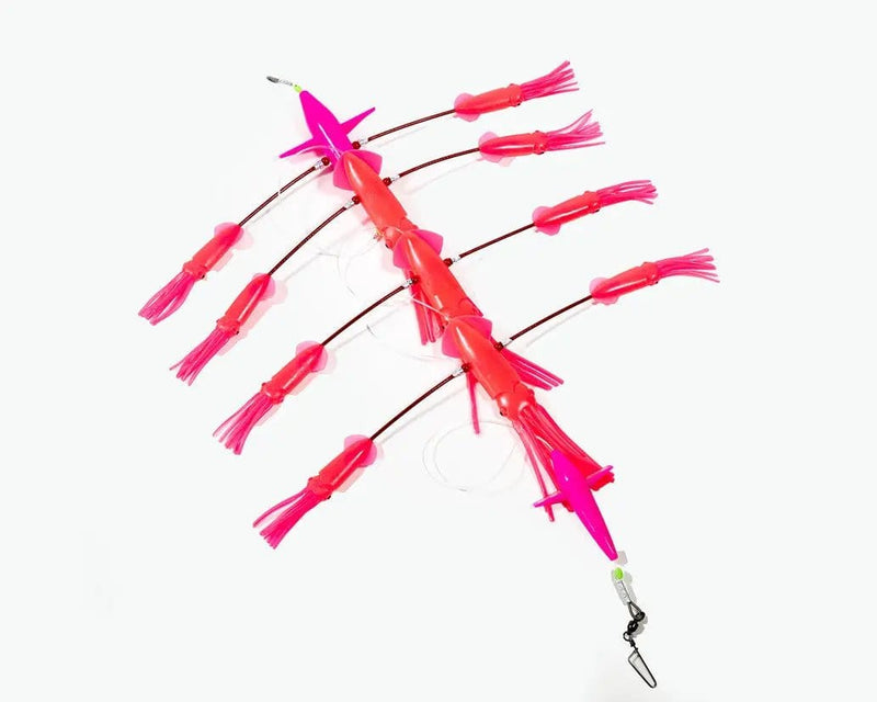 Surface Teaser Flip Flop with 7 Inch Exciter Birds with Reflective Strip