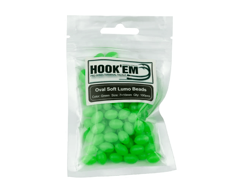 Green Lumo Soft Beads 10x15mm Large Hole 50 Pack
