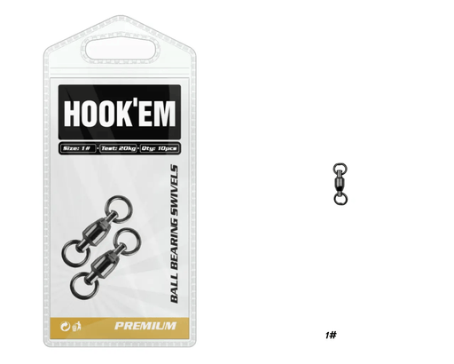 Hook Em Swivel With Two Solid Rings Size 4 Rating 50kg Australian Made – view 2