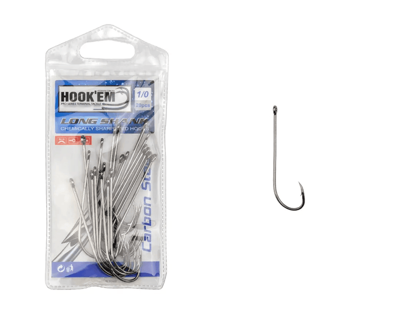 Hook Em Long Shank X Hooks COLOUR Nickel Coated - Pre Pack - X Per Pack