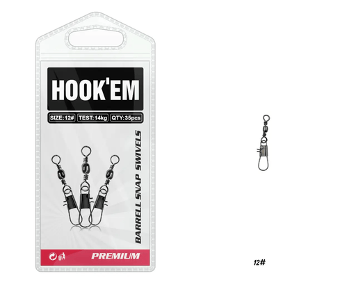 Hook Em Australian Made Barrel Snap Swivel 10 Pound Rated 15 Kg Value Pack – view 2