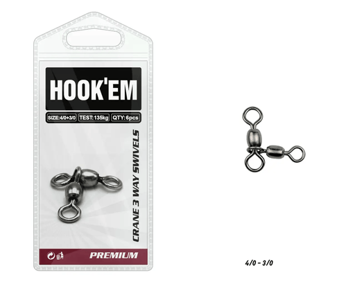 Hook Em Australian Made Crane Swivel 4lb Rating 35kg Pack Of 15 Swivels – view 1