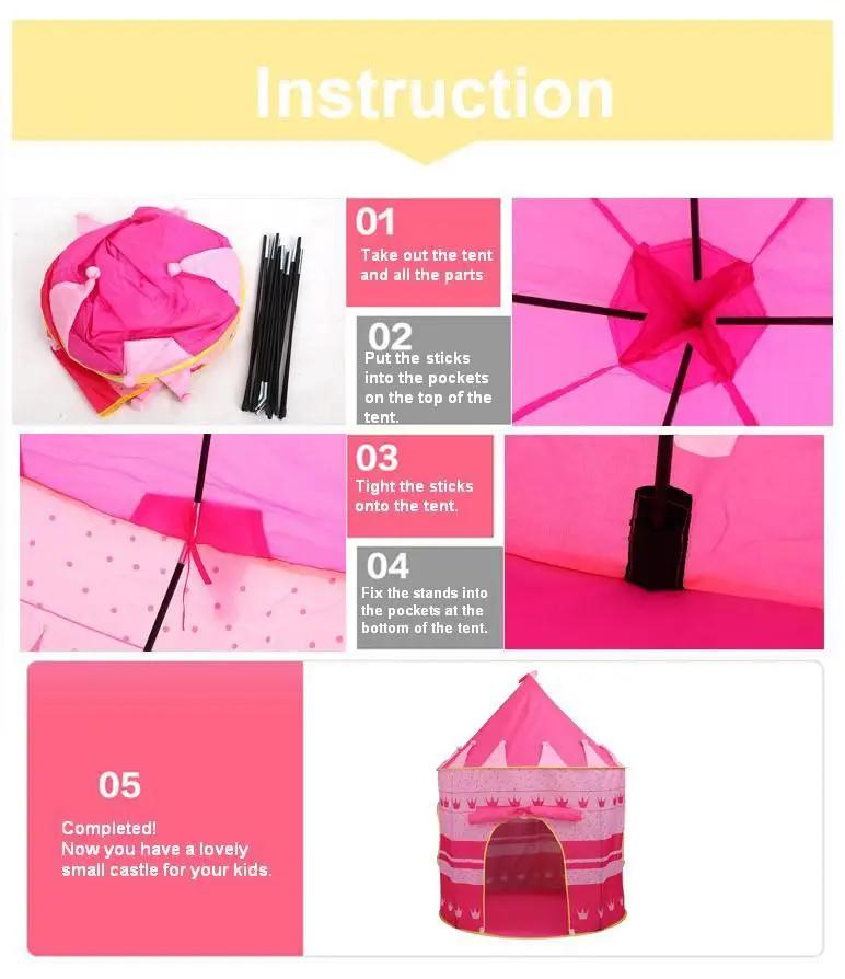 dealonline.co.nz dealonlinenz Pink Pop-Up Castle Play Tent for Little Princesses Pink Pop-Up Castle Play Tent for Little Princesses