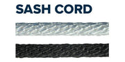 Hard Lay Sash Cord White Or Black 3mm to 9mm - shown in white and black color options.