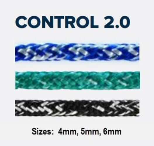 CONTROL 2.0 Dingy Lines in blue, green, and black, sizes 4mm 5mm 6mm, perfect for kite sheets.