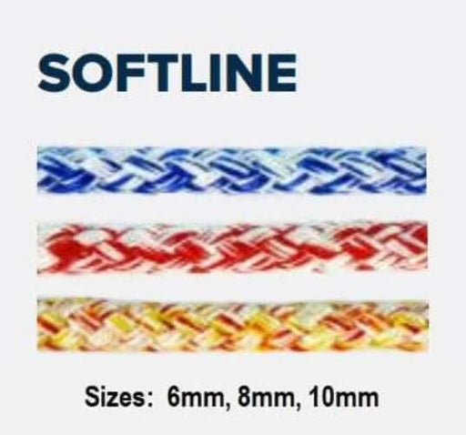 Softline Rope 6mm 8mm 10mm x Metre available in three colours: blue, red, and yellow