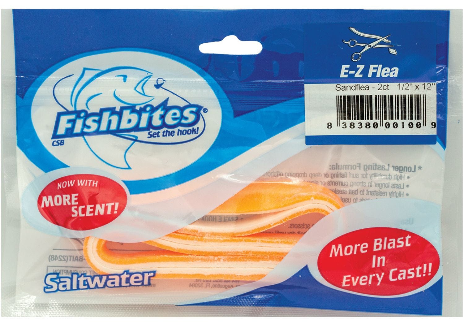FISH BITES Soft Bait EZ Long Lasting Flea - Orange/White