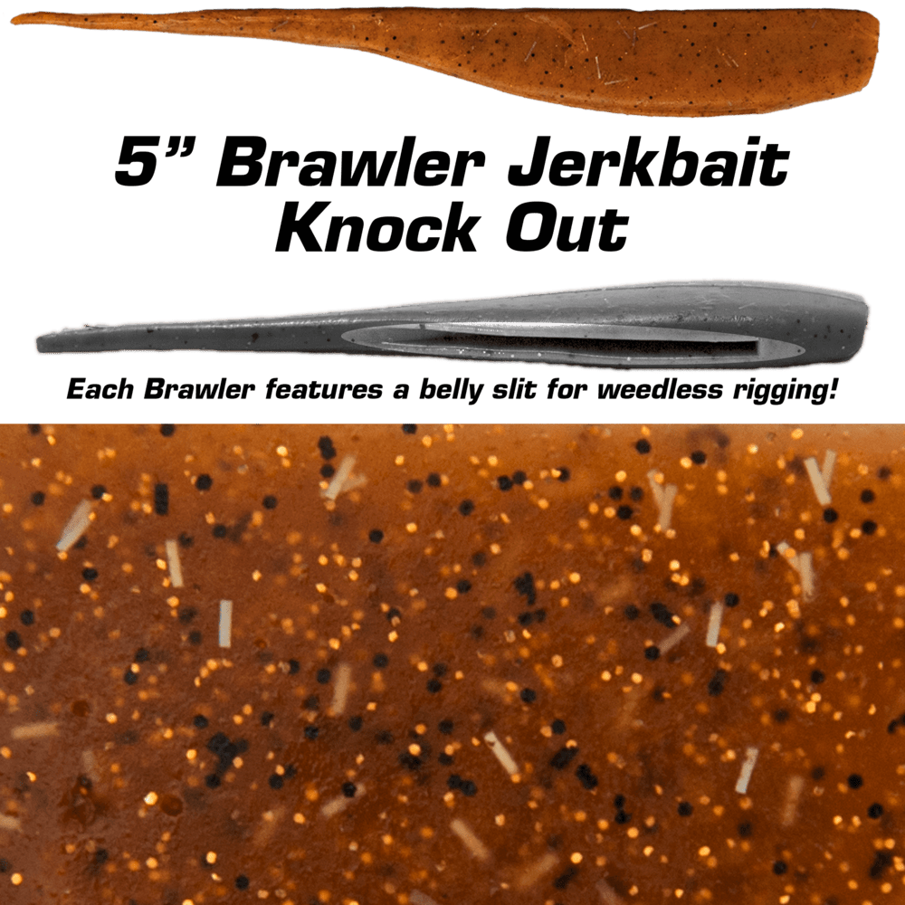 Fishbite 5 Inch Brawler Jerkbait - Knock Out - Action Outdoors Kiwi