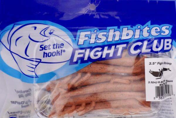 Fight Club 3.5″ Fightin Shrimp packaged as Fishbites, perfect for attracting fish with realistic movement.