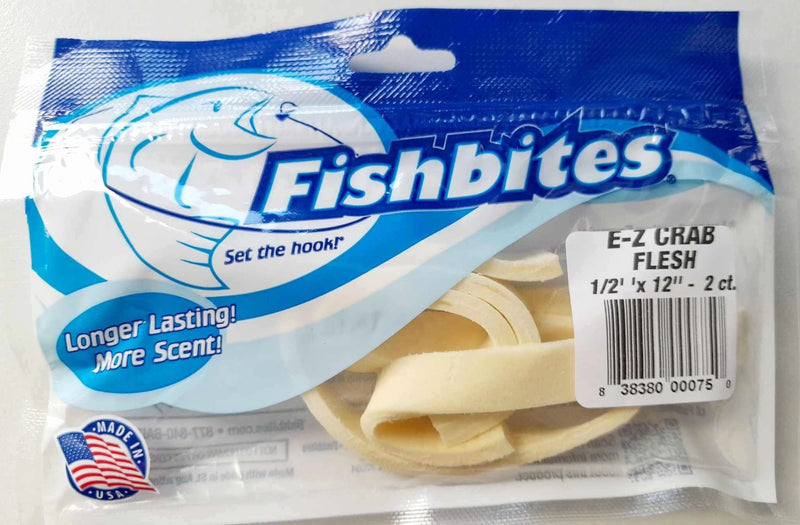 EZ Long Lasting Crab Flesh packaged for surf fishing bait with clear branding and description.