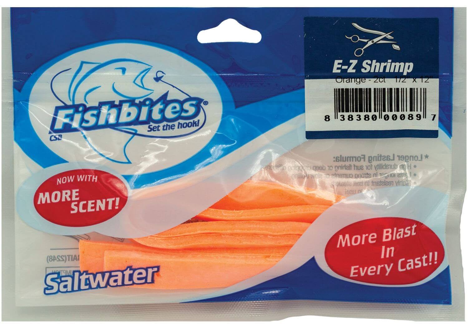 Fishbites Soft Bait EZ Long Lasting Shrimp Orange