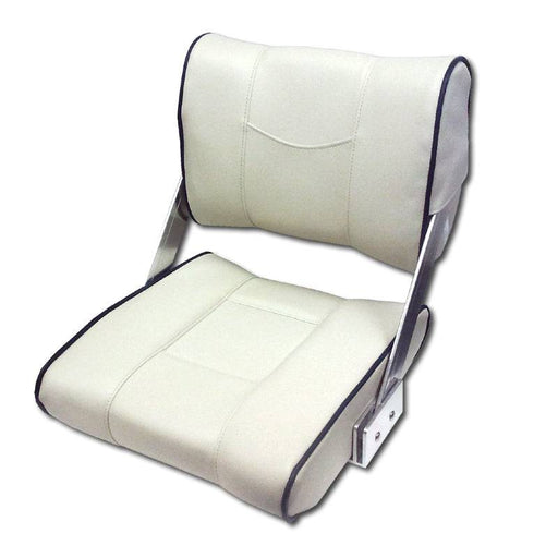 Fisherman Deluxe Reversible Back Seat - White, durable marine-grade upholstery and heavy-duty aluminium frame.