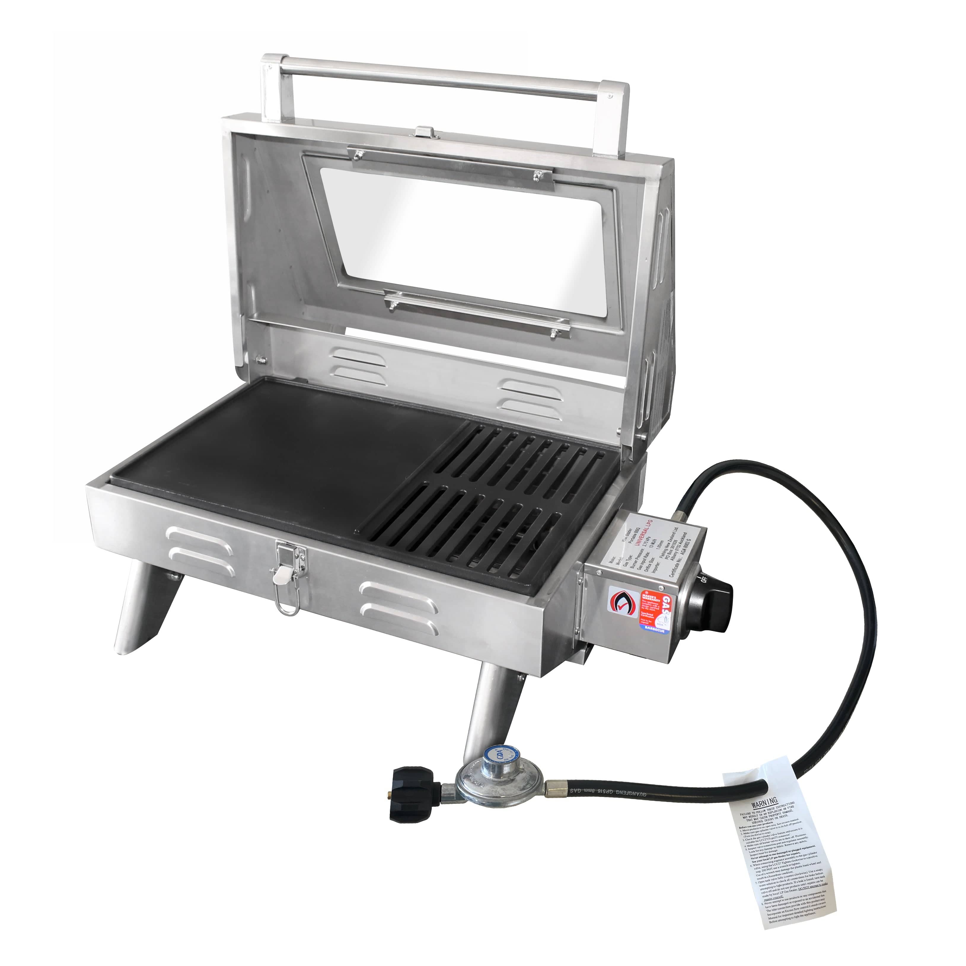Fishing and Leisure Gas Ovens & Hobs Kiwi Sizzler Gas BBQ - Window Top 316S/S with Flame Guard