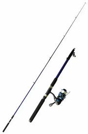 Fishtech 10ft Telescopic Rod with 6000 Spin Reel FT3334 showing solid fiberglass construction and EVA grip.