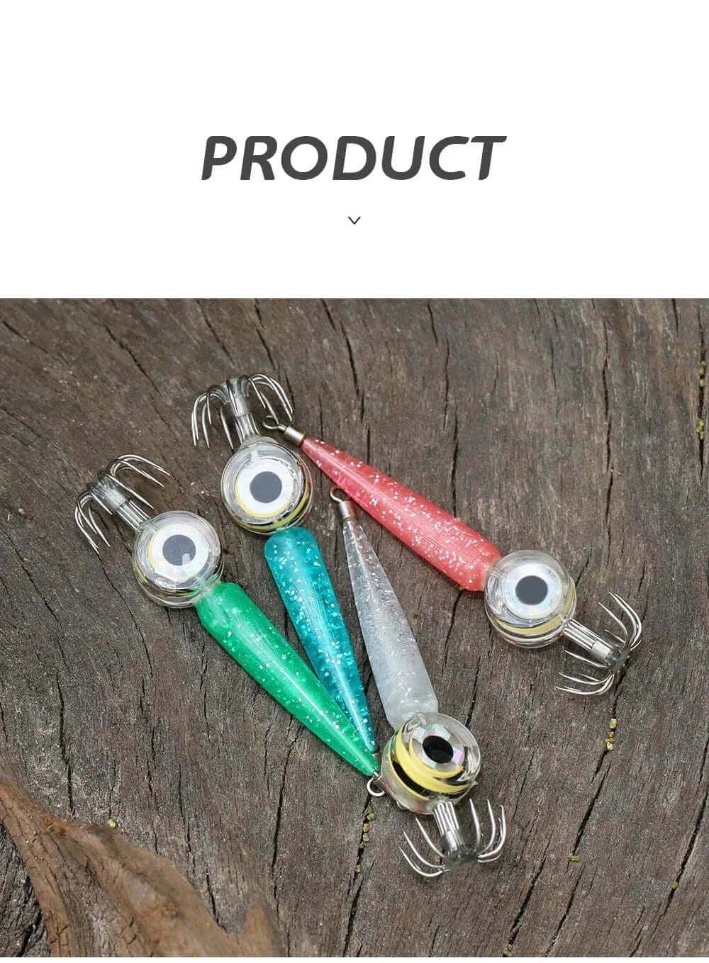 China China Fishing Lures 5g Squid Hook with LED Light Squid Jig Lure Luminous Webfoot Octopus Egi Artificial Bait Cuttlefish Sea Tackle