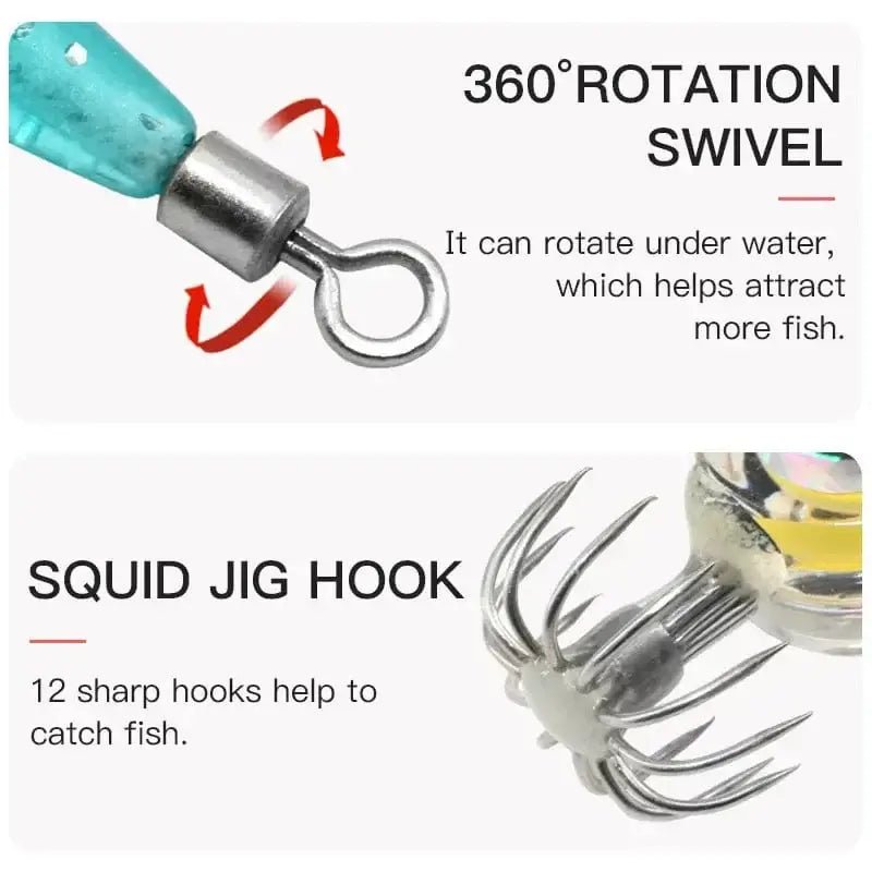 China China Fishing Lures 5g Squid Hook with LED Light Squid Jig Lure Luminous Webfoot Octopus Egi Artificial Bait Cuttlefish Sea Tackle