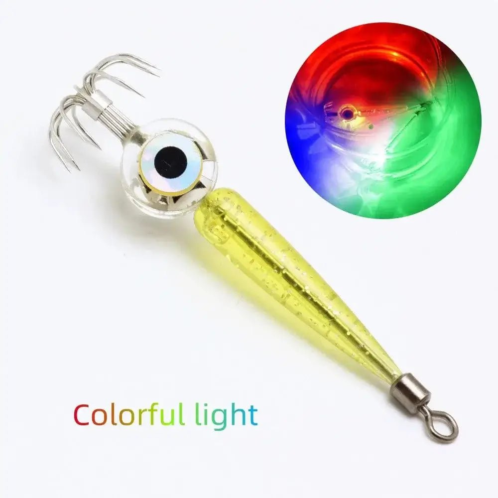 China China Beige Fishing Lures 5g Squid Hook with LED Light Squid Jig Lure Luminous Webfoot Octopus Egi Artificial Bait Cuttlefish Sea Tackle