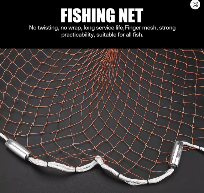 Frisbee Style 6FT x 1-00 Inch AM Style Cast Net showcasing the durable mesh design for fishing.