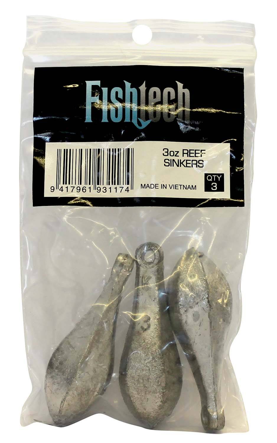 Fishtech Reef Sinkers 3oz (3 per pack) - Action Outdoors Kiwi