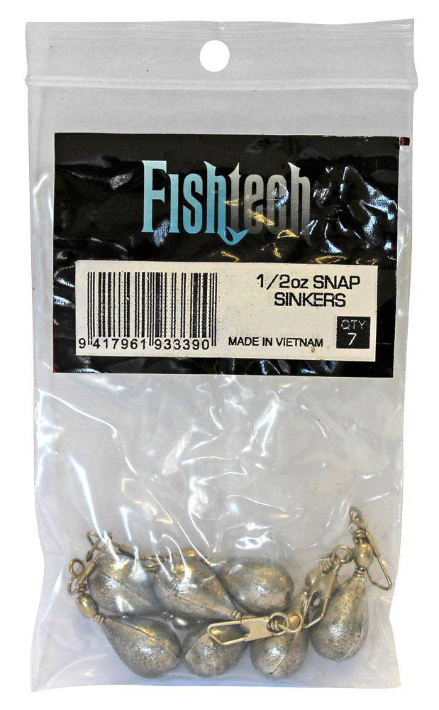 Fishtech Snap On Sinker 1/2oz (7 per pack) - Action Outdoors Kiwi