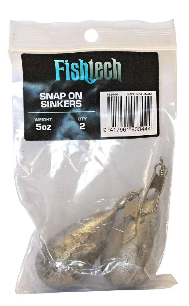 Fishtech Snap On Sinker 5oz (2 per pack) - Action Outdoors Kiwi