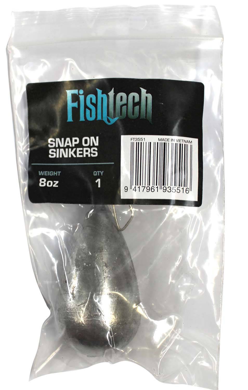 Fishtech Snap On Sinker 8oz (1 per pack) - Action Outdoors Kiwi