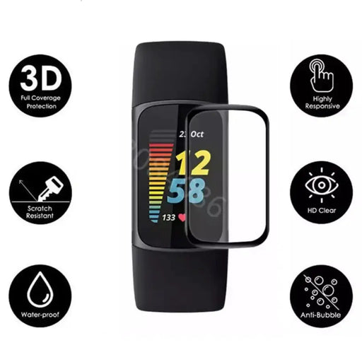 Screen Protectors for Fitbit Charge 3 / 4 (Pack of 5) by Habicare