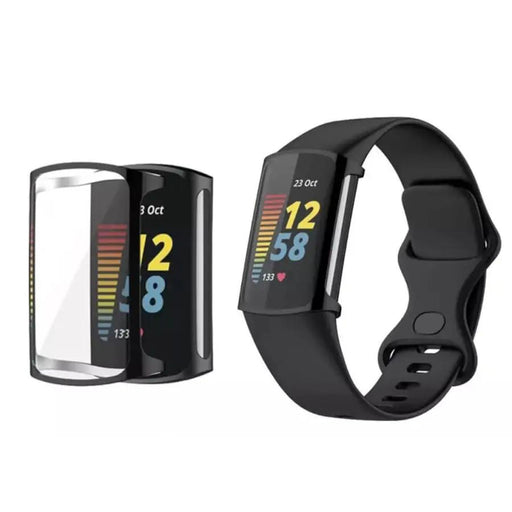 Protective Case for Fitbit Charge 5 (Black) by That Watch Shop