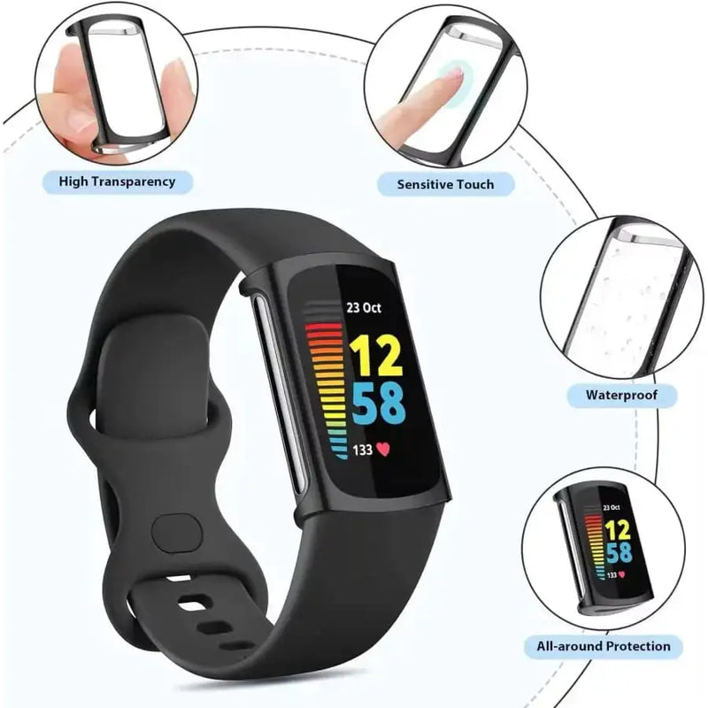 Protective Case for Fitbit Charge 6 (Black) by Habicare