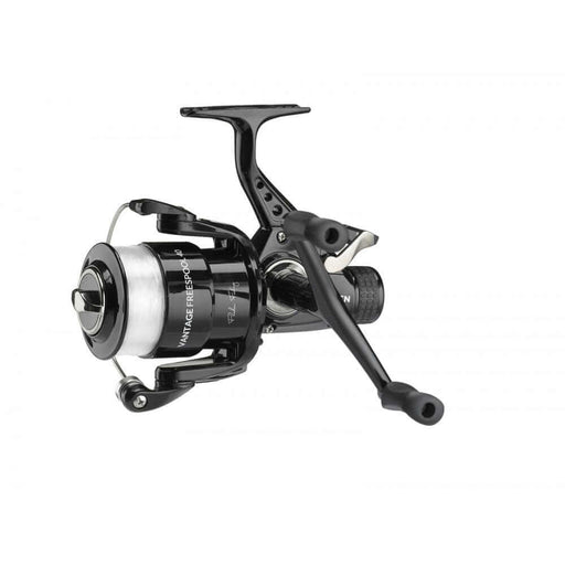 Reel Baitrunner Vantage Freespool 60 + Line, black fishing reel with three ball bearings.