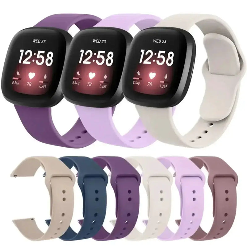 Flexible Silicone Wristband for the Fitbit Versa 2 (available in 17 colours) by Habicare