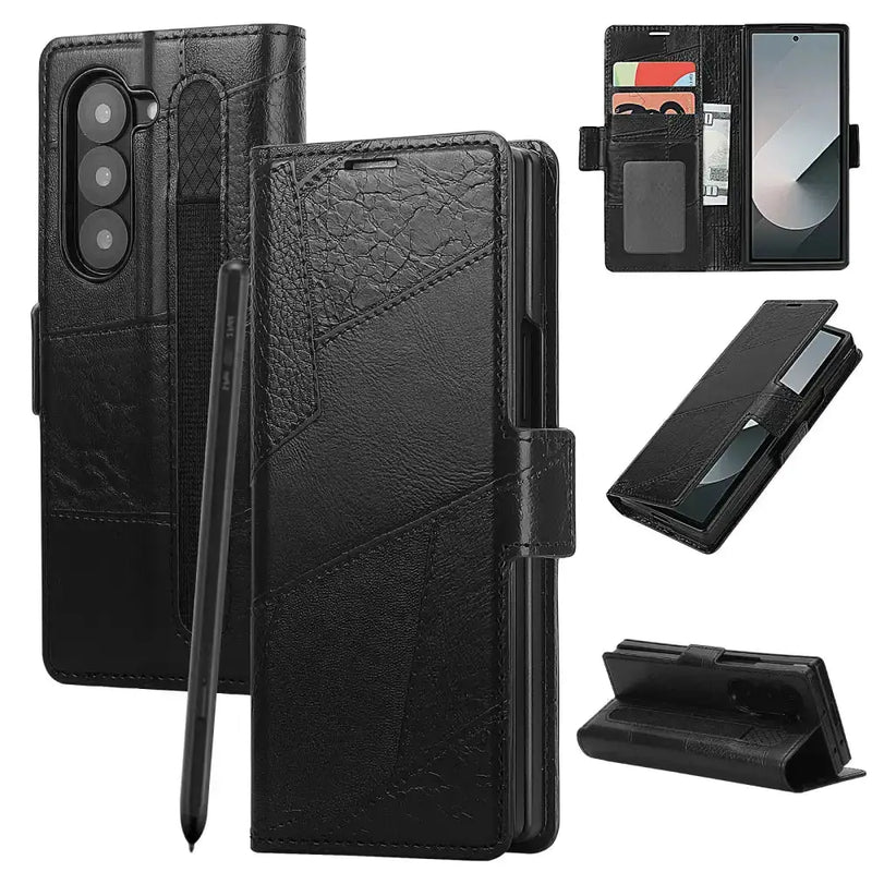 Flip Leather Phone Case for the Samsung Galaxy Z Fold7 (2 colours available) by Habicare